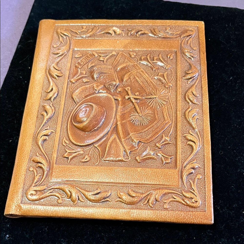 Passport Tan Embossed Leather Journal